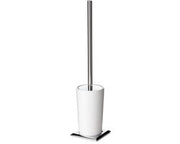 Toiletborstello di acciaio inossidabile | Acciaio inossidabile & Zamak | Toiletborstello in acciaio inossidabile del 100% | Design moderno e minimalista | 8,5 x 8,5 x 37,5 cm - Ronda Collectie - Bianco