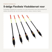 Dobber 5 in 1 - Waggler Drijvers - Adatto per Pesci di Fondo - Capacità di Carico 2,5 g - Colori Resistenti - Idoneo per Lago/Rio/Bosco