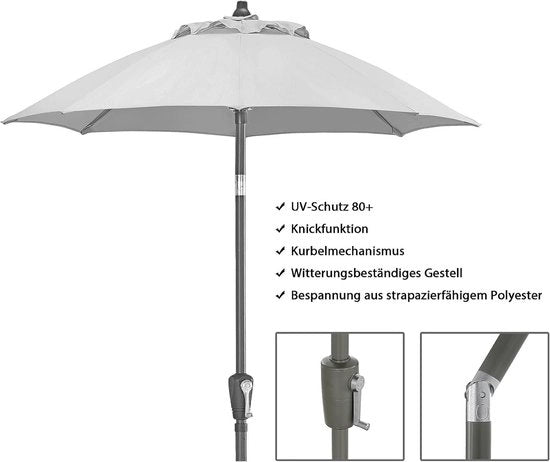 Parasole di protezione Ø 150 cm in alluminio/polyester crème, piccola dimensione