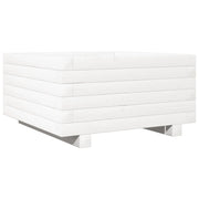 Fioriera | Cassetta per fiori | Vaso da Giardino Bianca 50x50x26,5cm Legno Massello di Pino