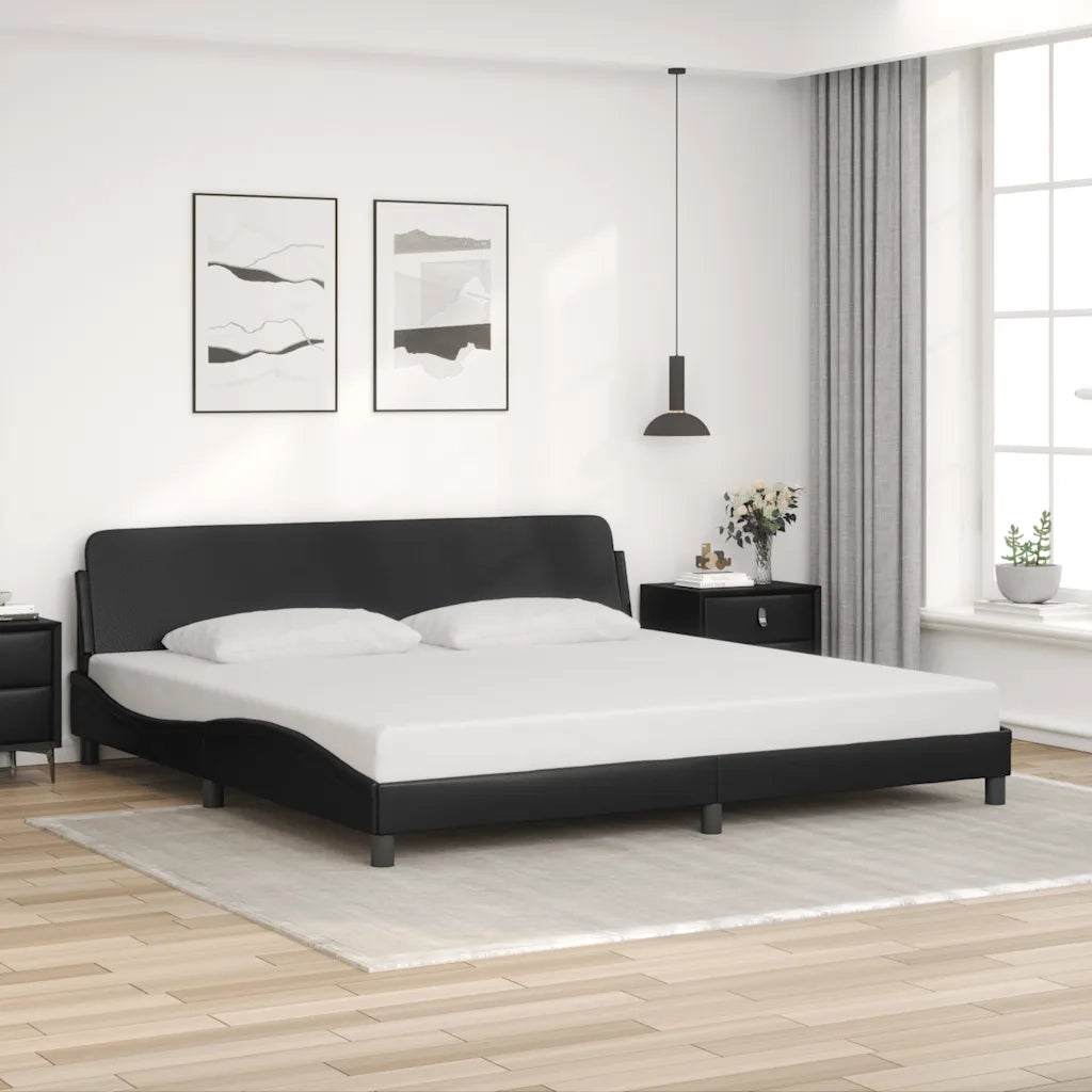 vidaXL Giroletto con Testiera Nero 200x200 cm in Similpelle