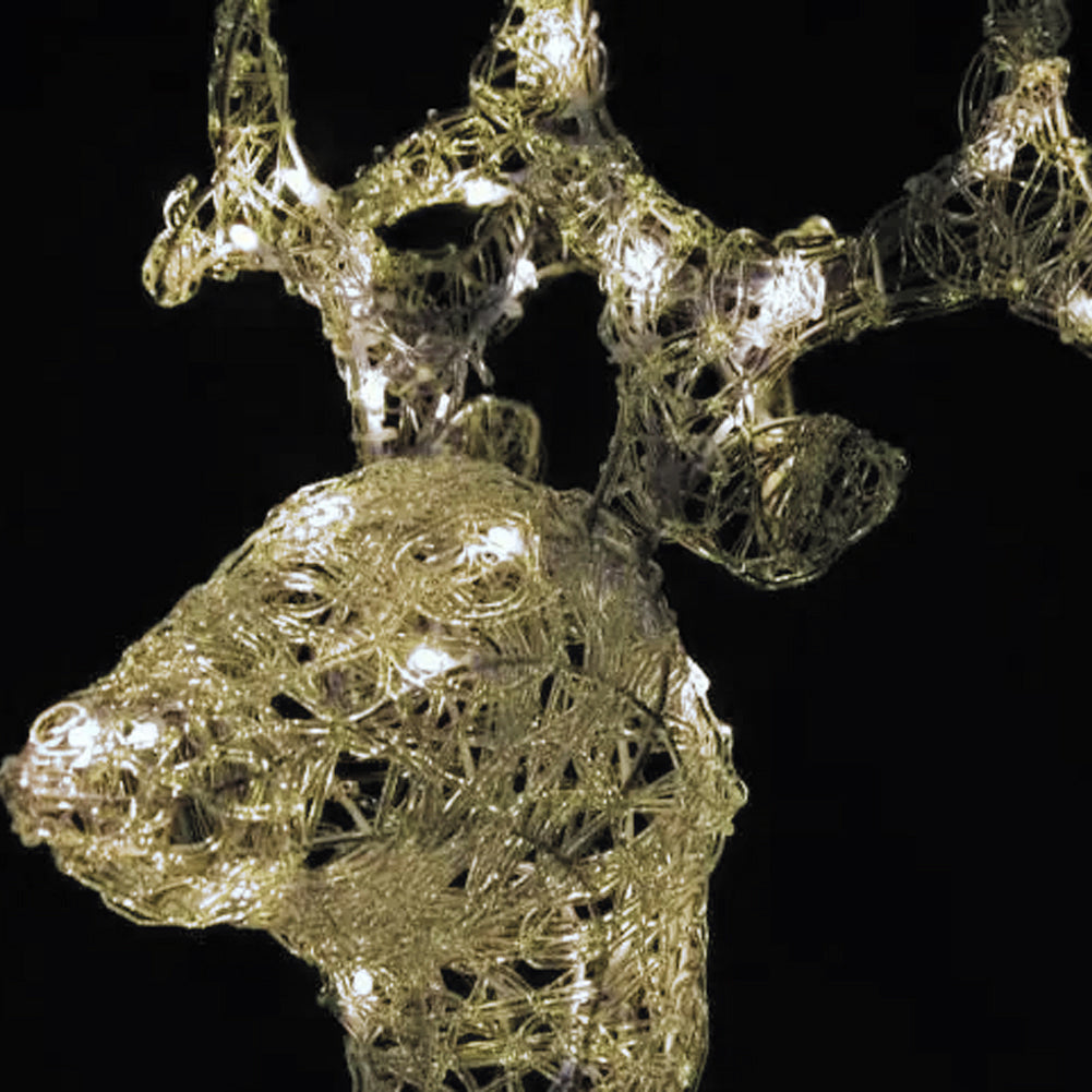Renna Luminosa Natalizia Esterno 100cm Decorazione Addobbo Natale Bianco Caldo
