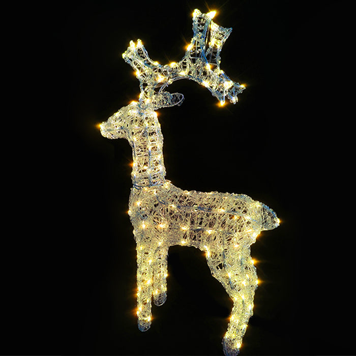 Renna Luminosa Natalizia Esterno 82 cm Decorazione Addobbo Natale Bianco Caldo