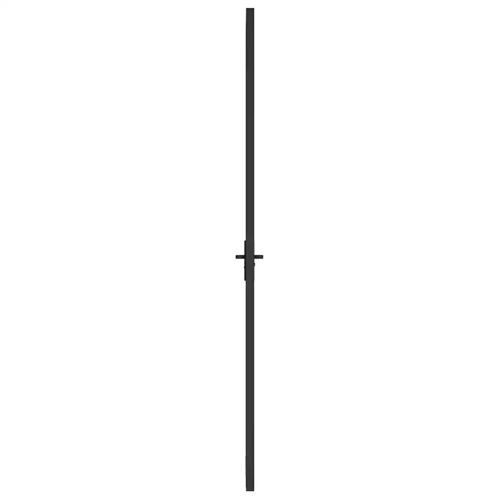 Porta Interna 76x201,5 cm Nero Opaco Vetro e Alluminio 350556