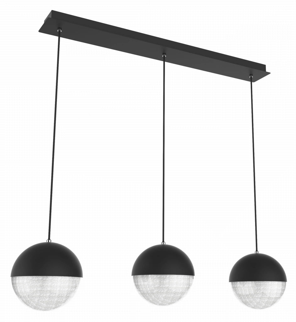 Lampadario Candellux Furni 3 LED 15W 4000K nero acrilico