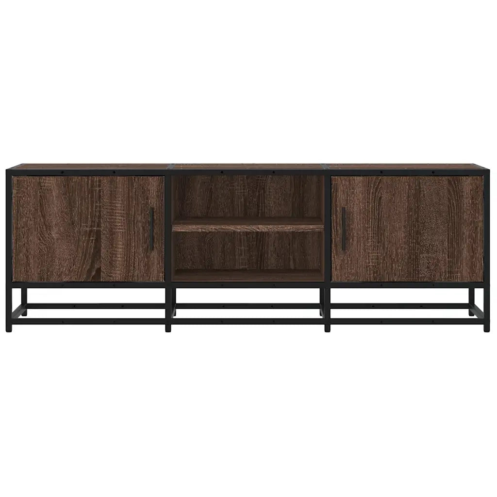 Mobile TV Rovere Marrone 120x35x41 cm Legno Multistrato Metallo