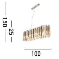 Lampadario Contemporaneo Clarissa Acciaio Cromo Vetro Bianco 8 Luci E14