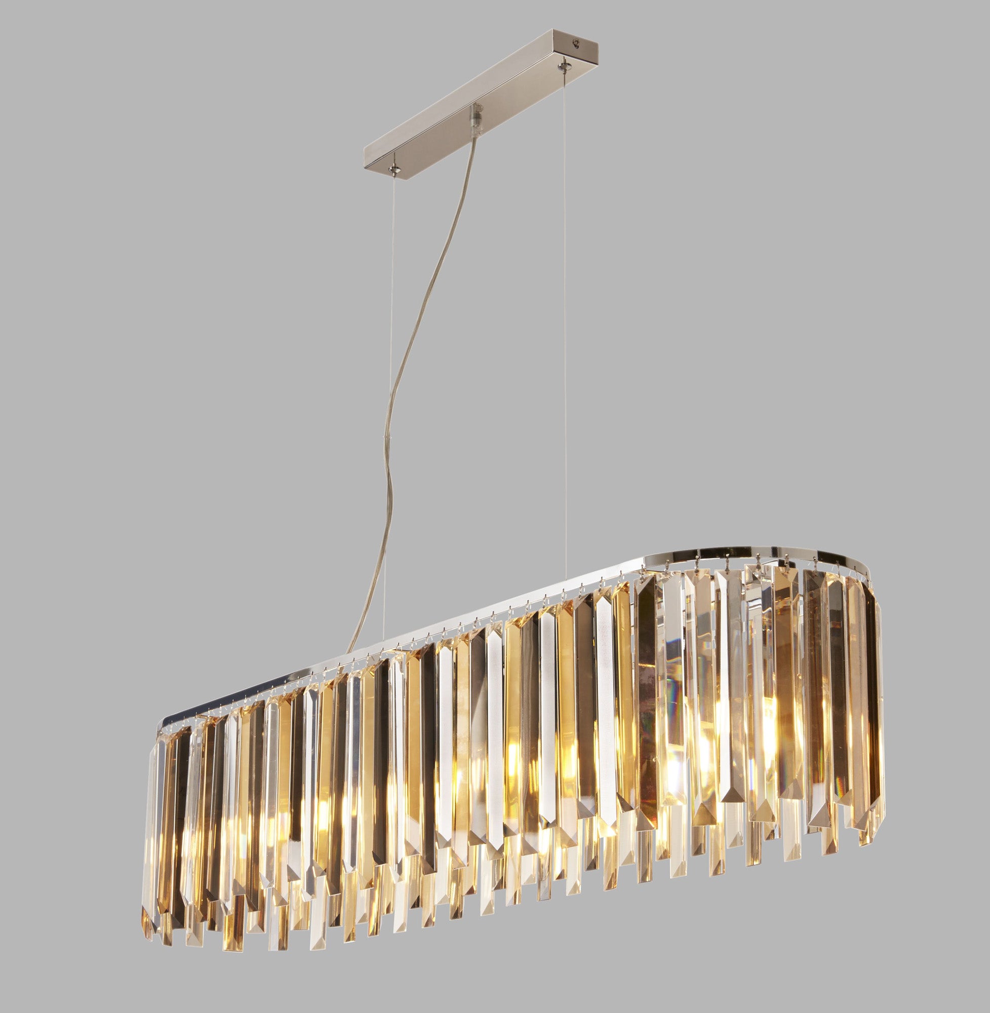 Lampadario Contemporaneo Clarissa Acciaio Cromo Vetro Bianco 8 Luci E14