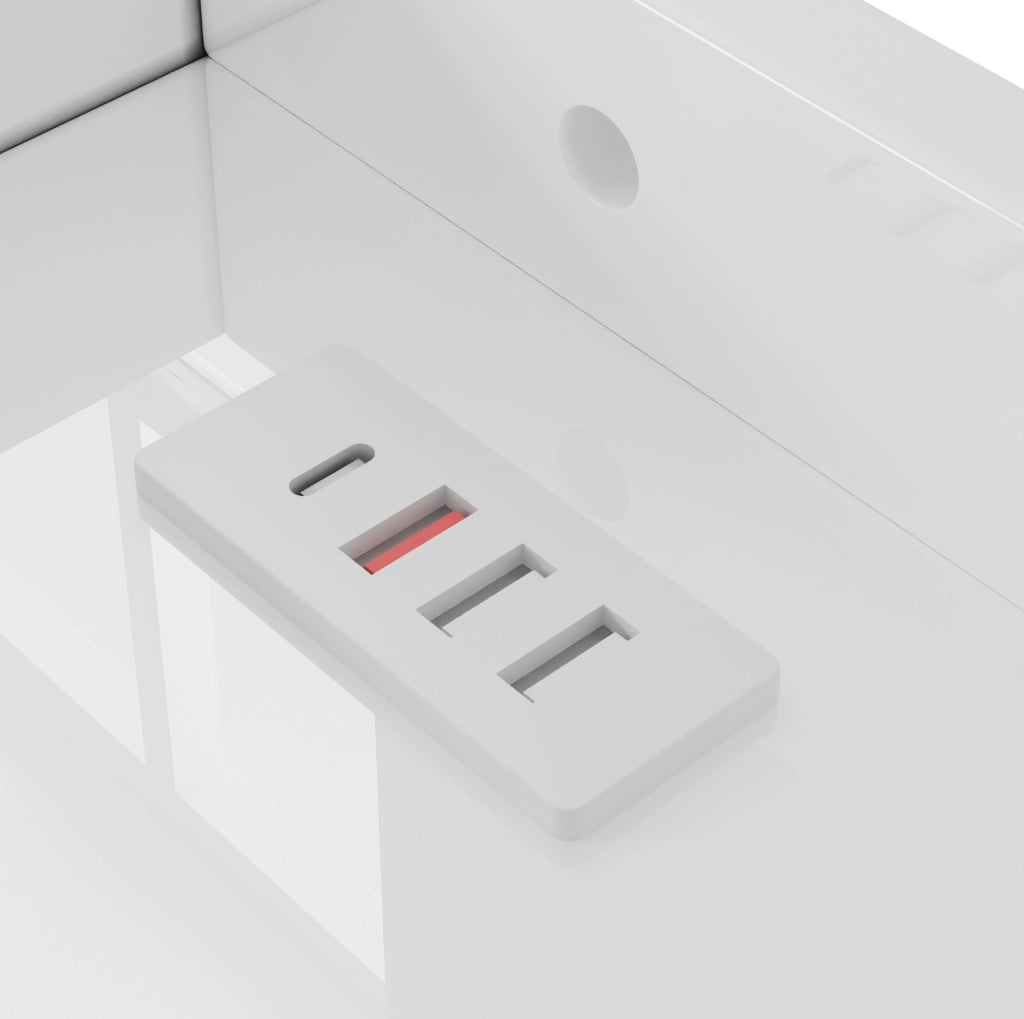 Letto a scomparsa 140x200 cm con cassetti, LED, USB e presa