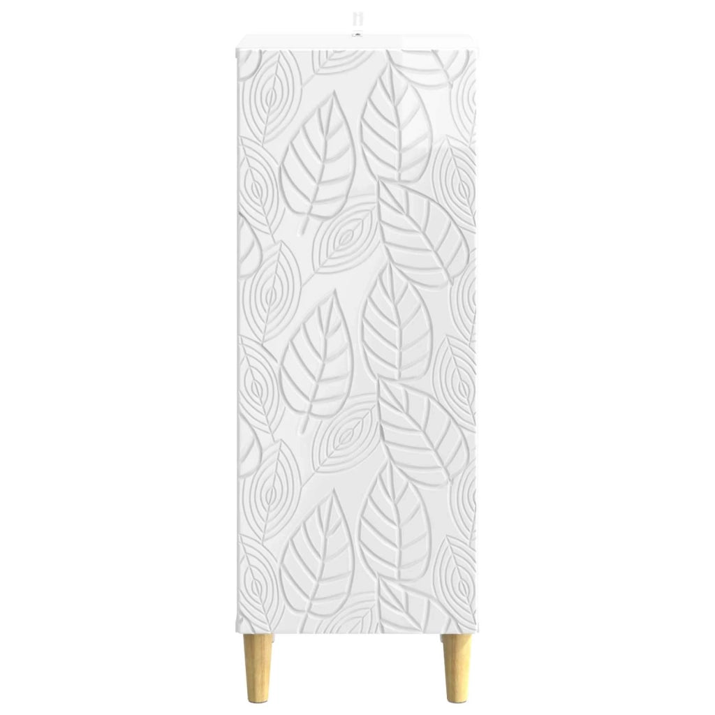 Credenza Bianco Lucido 33 x 34,5 x 90 cm Legno ingegnerizzato
