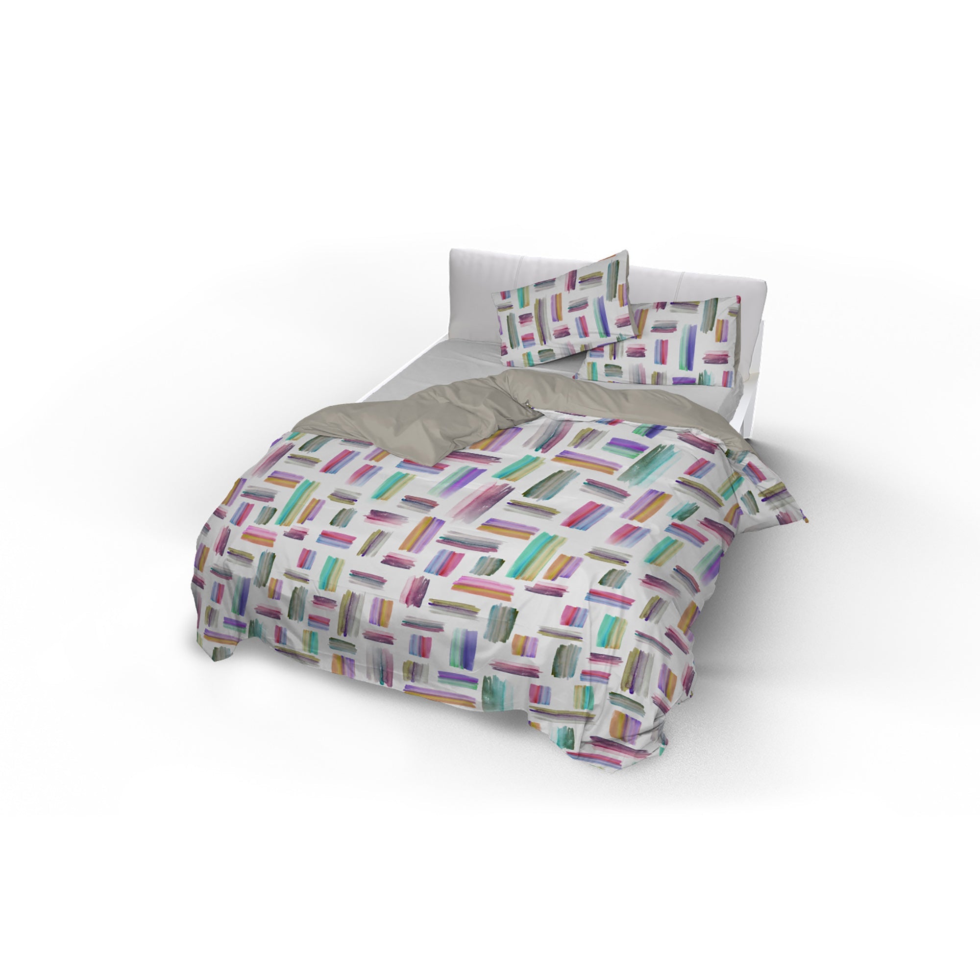 Copripiumino Singolo con Stampa sul Sacco e Federe Doubleface Multicolor