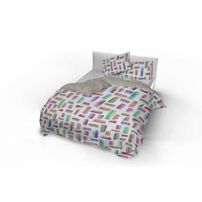 Copripiumino Singolo con Stampa sul Sacco e Federe Doubleface Multicolor