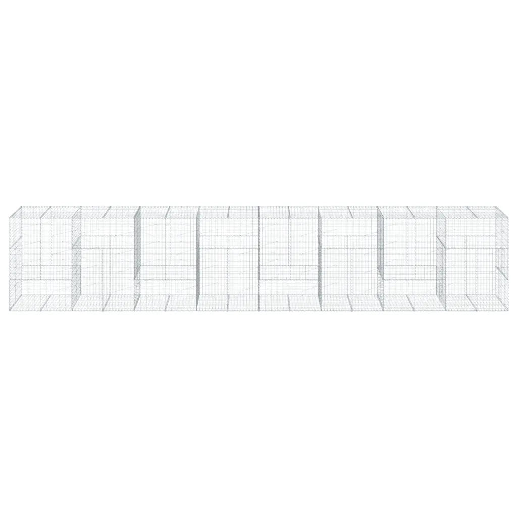 Cesto Gabbione con Copertura 800x100x150 cm in Ferro Zincato