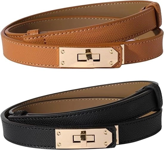 Riem per donna - Chiusura metallica - Estensione regolabile 55-97 cm - Chiusura a giro - Riemino elegante - Regalo per donna - 100x1,8 cm - Compatibile con giacche, jeans e camicie