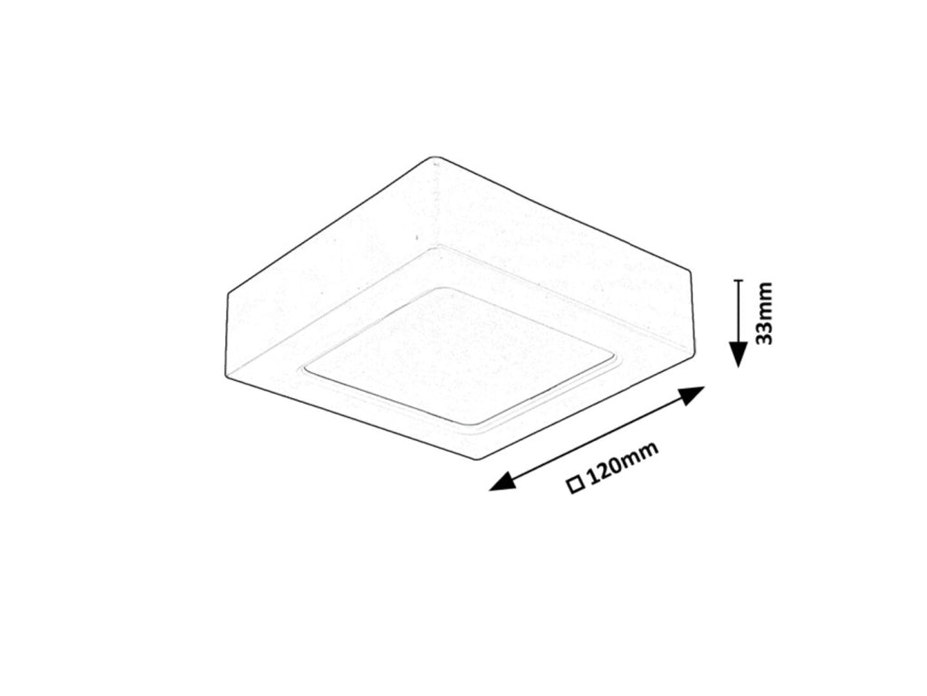 Plafoniera quadrata LED 7W nero/bianco 4000K 12cm Rabalux