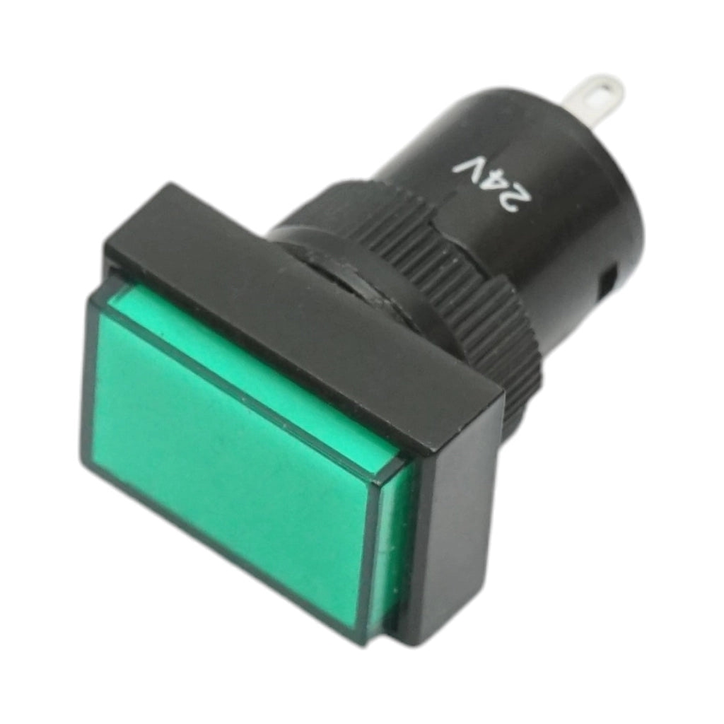 Indicatore di segnale industriale LED verde 24V Ø 16mm quadrato Breckner Germany