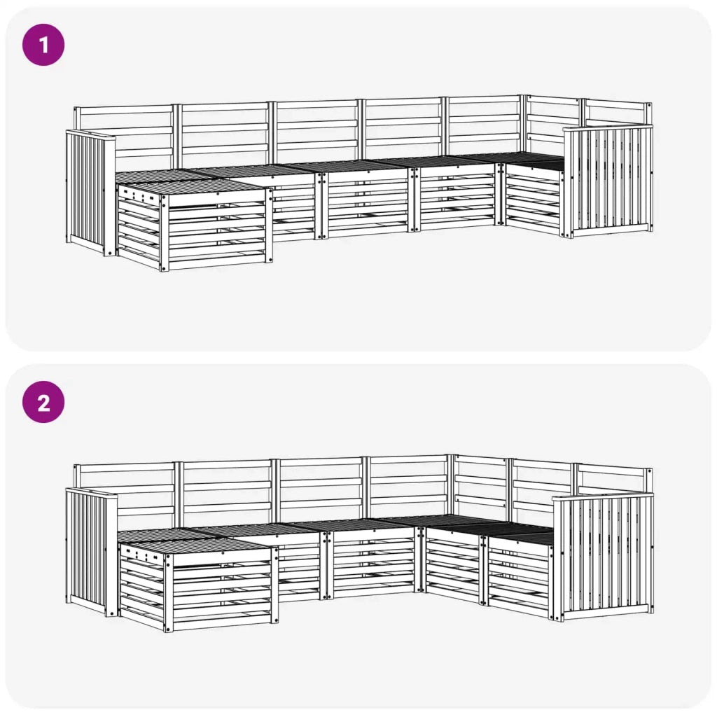 Set divani 7 pcs Naturale Legno di Acacia Massello 3375164
