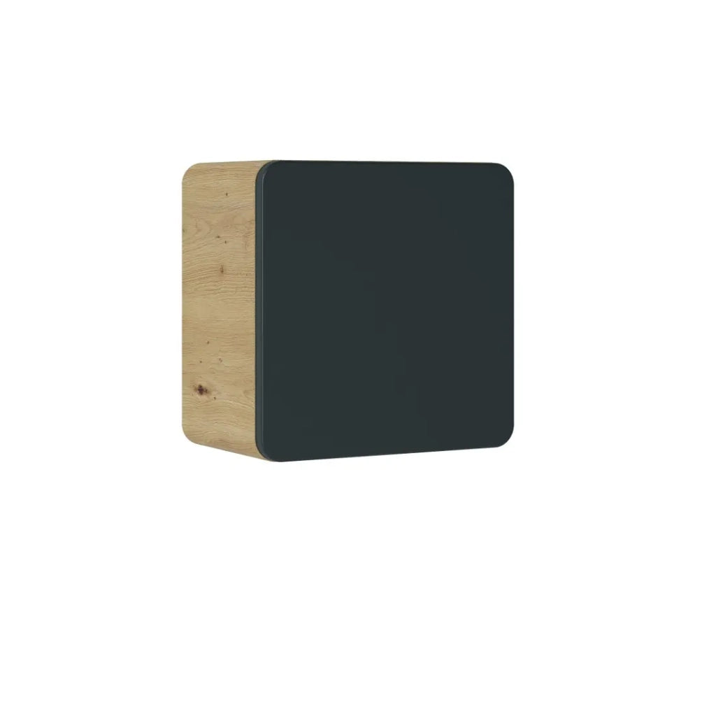 Mobile da bagno ERBANO – 1 porta – 35x35 cm – Rovere chiaro e grigio antracite