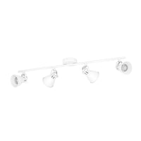 Spot Moderno Seras 1 In Acciaio Bianco 4 Luci Gu10 3W Ip20