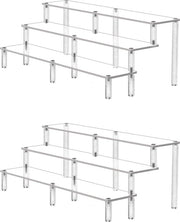 Pannello di Elevazione Acrilico a 3 Nivei - Display Numeri Elevato con Grandi Alzate per Organizzatore di Cupcake - Contatore di Collezione per Scrivania 2 Pacchi