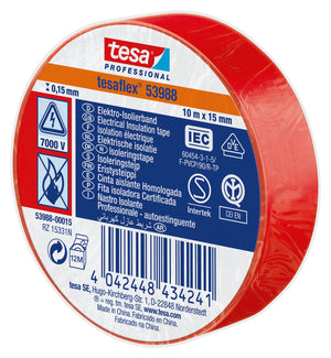 nastro isolante certificato rosso mm.15(mt.10) cod:ferx.98399