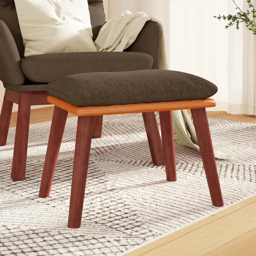 vidaXL Poggiapiedi Marrone 45x29,5x35 cm in Tessuto e Similpelle