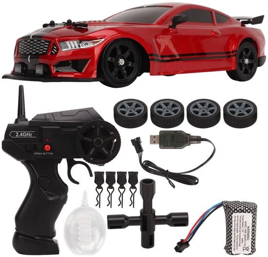 Auto a Controllo Remoto 18 km/h - Auto Drift a Controllo Remoto - Frequenza di Trasmissione 2,4 GHz - Illuminazione a LED - Accelerazione Completa - Sospensioni Indipendenti
