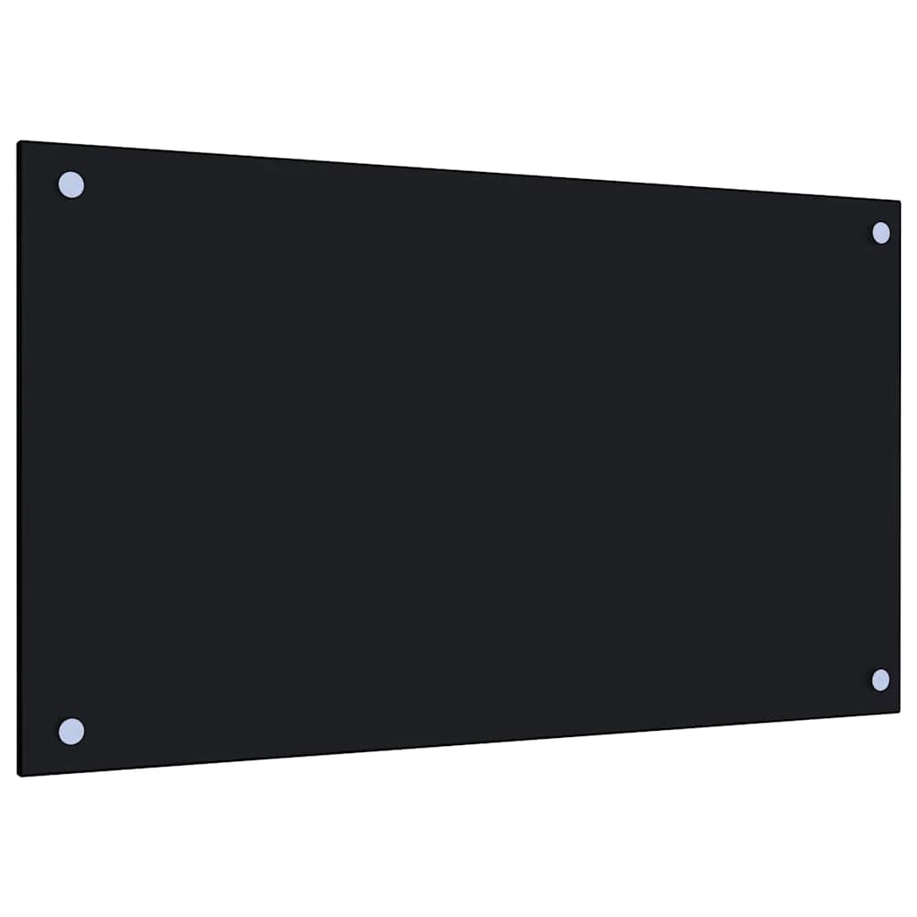 Set di 2 paraschizzi neri per cucina 70 x 40 cm paraschizzi design elegante in vetro temperato nero 02_0055738