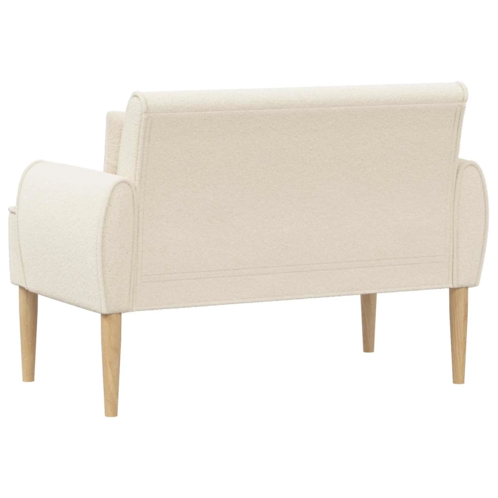 Loveseat con bottoni imbottiti Crema 117 x 67 x 77 cm Bouclé 42041823