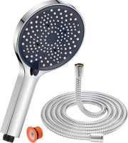 Douchekop con tubo 18 m economia d'acqua e doccia a pioggia - 6 tipi di getto - grande XXL (130 mm) - funzione anticalcifica - cromato