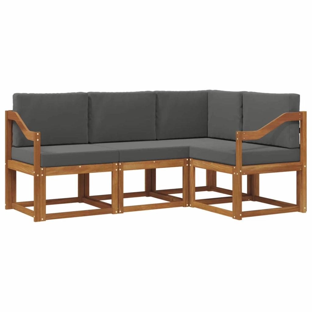 Set di divani da esterno con cuscino 4 pcs Naturale e Antracite 3366340