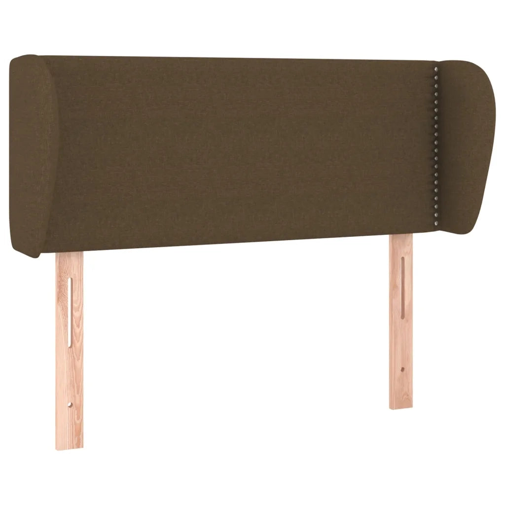 Testiera ad Orecchio-Testata con Orecchie Marrone Scuro 103x23x78/88 cm in Tessuto 899325