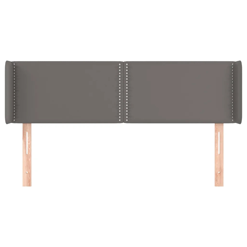 Testiera | Testata ad Orecchio Grigio 147x16x78/88 cm in Similpelle