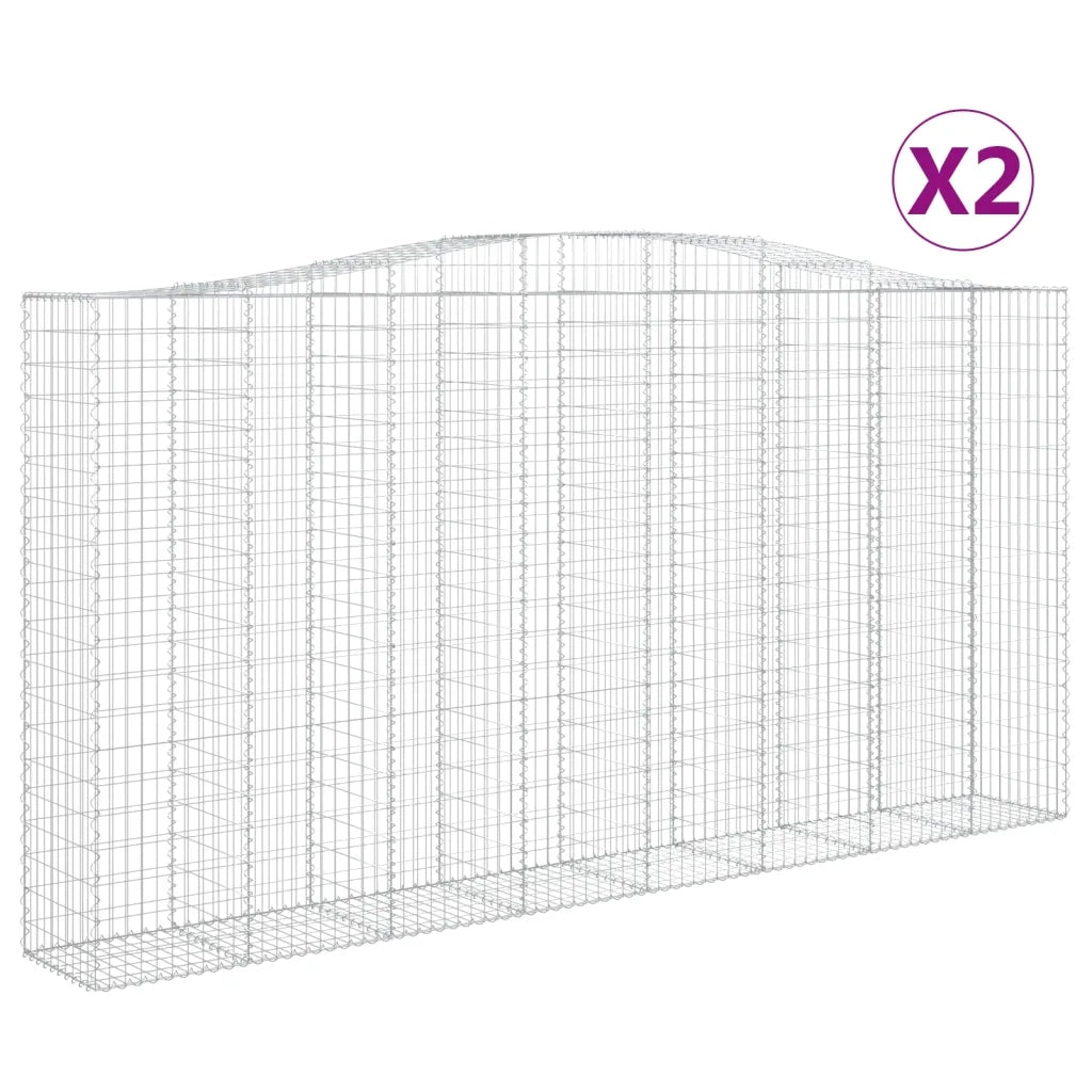 Cesti Gabbioni ad Arco 2 pz 400x50x200/220 cm Ferro Zincato 3146021