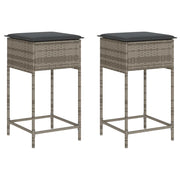 Sgabelli da Bar con Cuscini 2 pz Grigi in Polyrattan CFW1661783