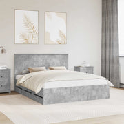 Struttura del letto con cassetto-Giroletto con contenitore-Rete del Letto Grigio cemento 160 x 200 cm 988476