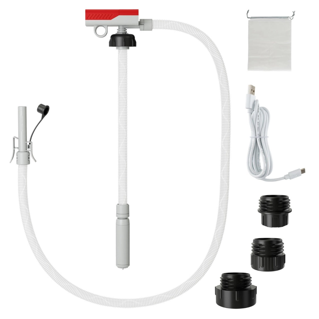Pompa di trasferimento carburante con auto-Stop-Pompa per benzina alimentata da USB/batteria e flusso veloce 14LPM Rosso e Bianco