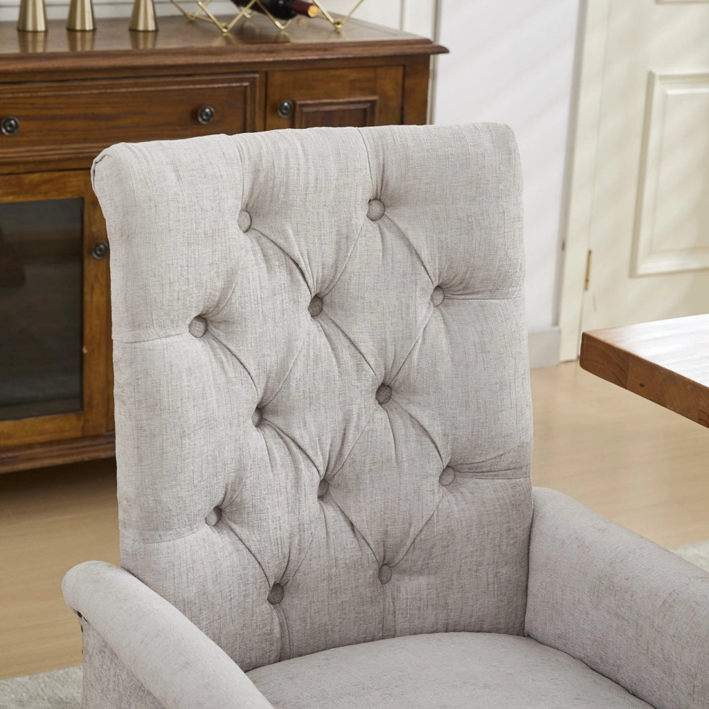 Sedia da Pranzo Imbottita in Velluto con Braccioli e Gambe in Legno ¨C MINIMAL ¨C Beige