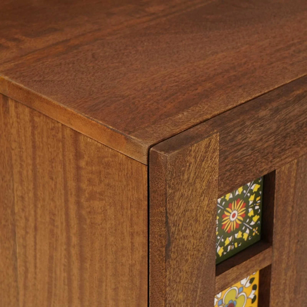 Mobile TV Noce 105 x 33 x 46 cm Legno di mango massello