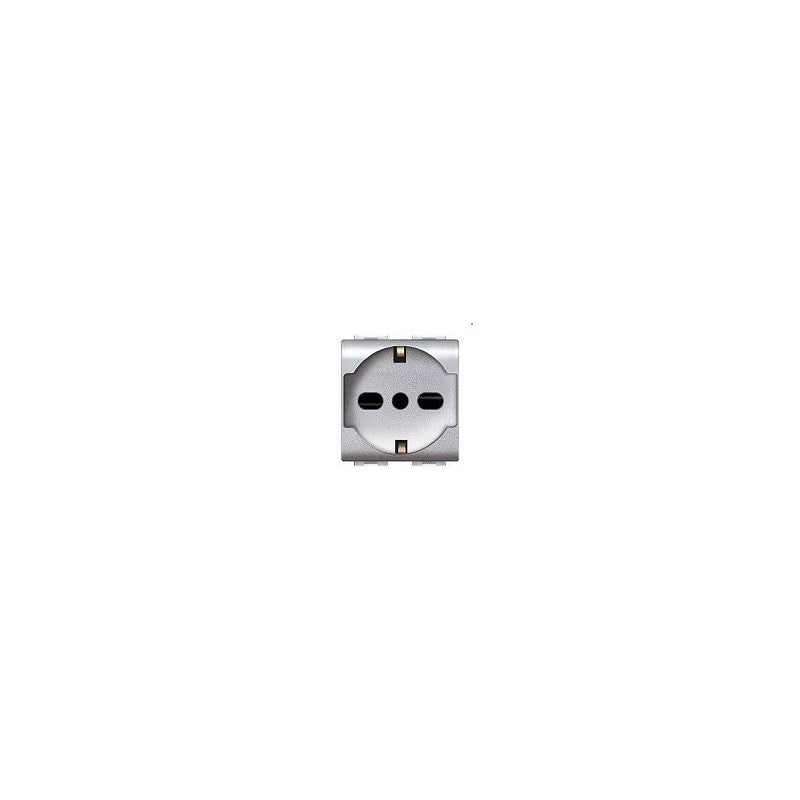 PRESA ITALIANA/TEDESCA 'MYLIFE' 10/16A 250V 2P+T - Grigio - EC ELETTROCANALI