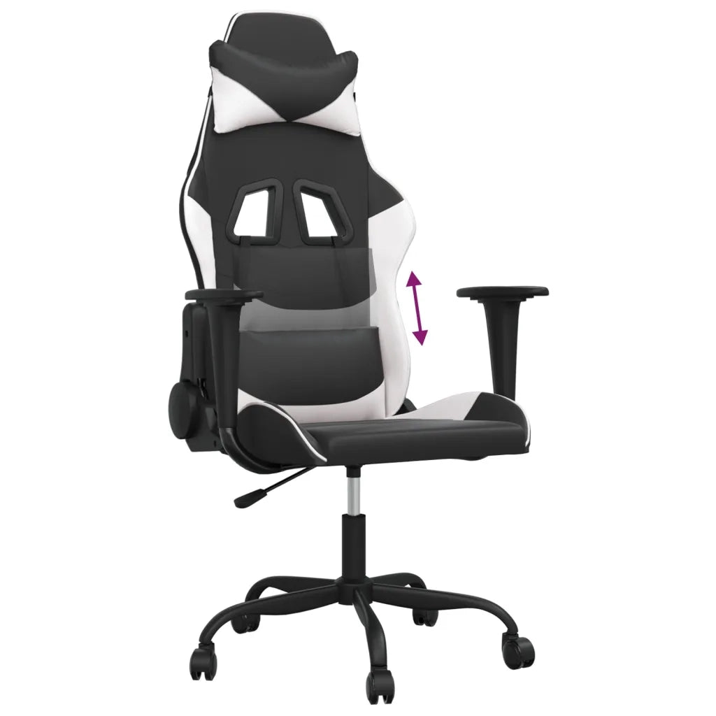 Sedia da Gaming | Sedia da e-sports Nero e Bianco in Similpelle