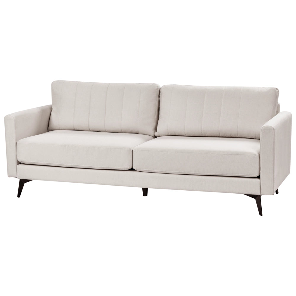 Divano a 3 posti in tessuto Beige chiaro Soggiorno Stile moderno Gambe in metallo