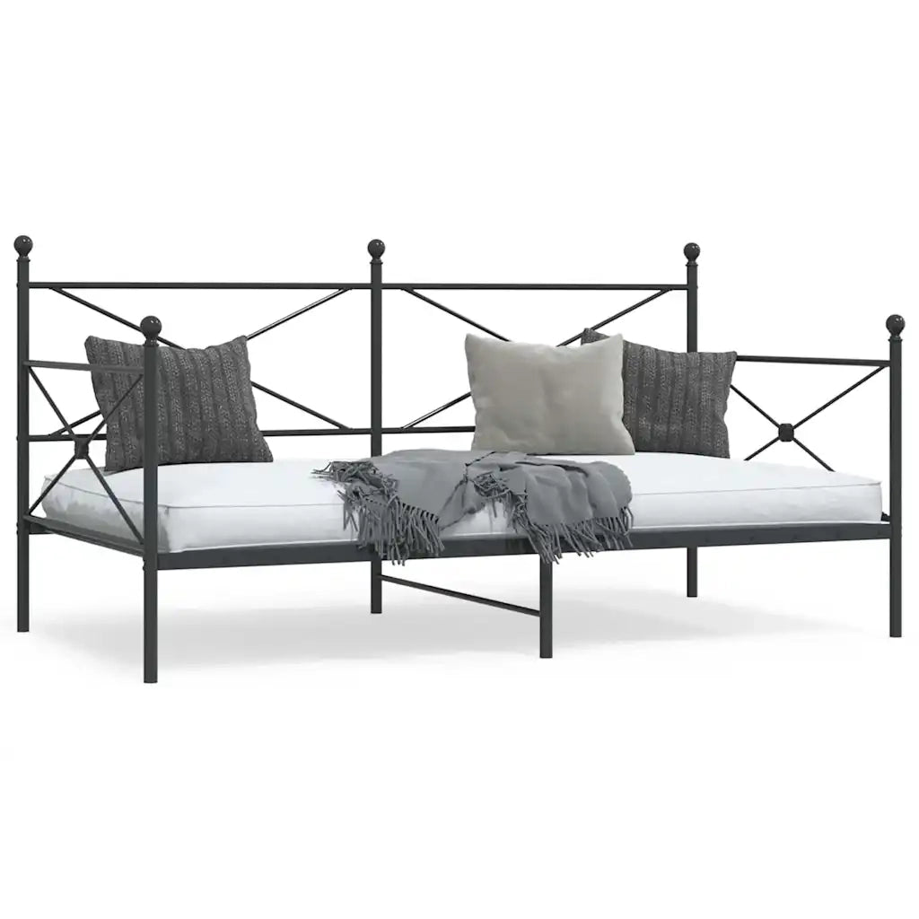 vidaXL Dormeuse senza Materasso Nero 107x203 cm in Acciaio
