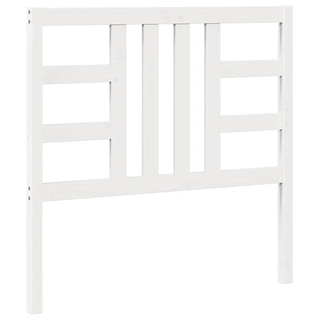 Testiera per Letto Bianca 106x4x100 cm Legno Massello di Pino 817826