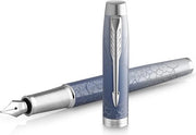 Penna a Sfera con Trattamento a Specchio e Pennello Fine per Inchiostro Blu, Caricatore di Inchiostro e Scatola Regalo