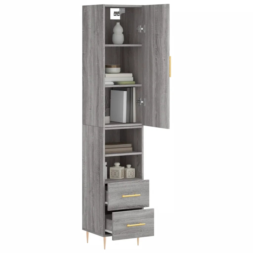 Credenza Grigio Sonoma 34,5x34x180 cm in Legno Multistrato 3198911