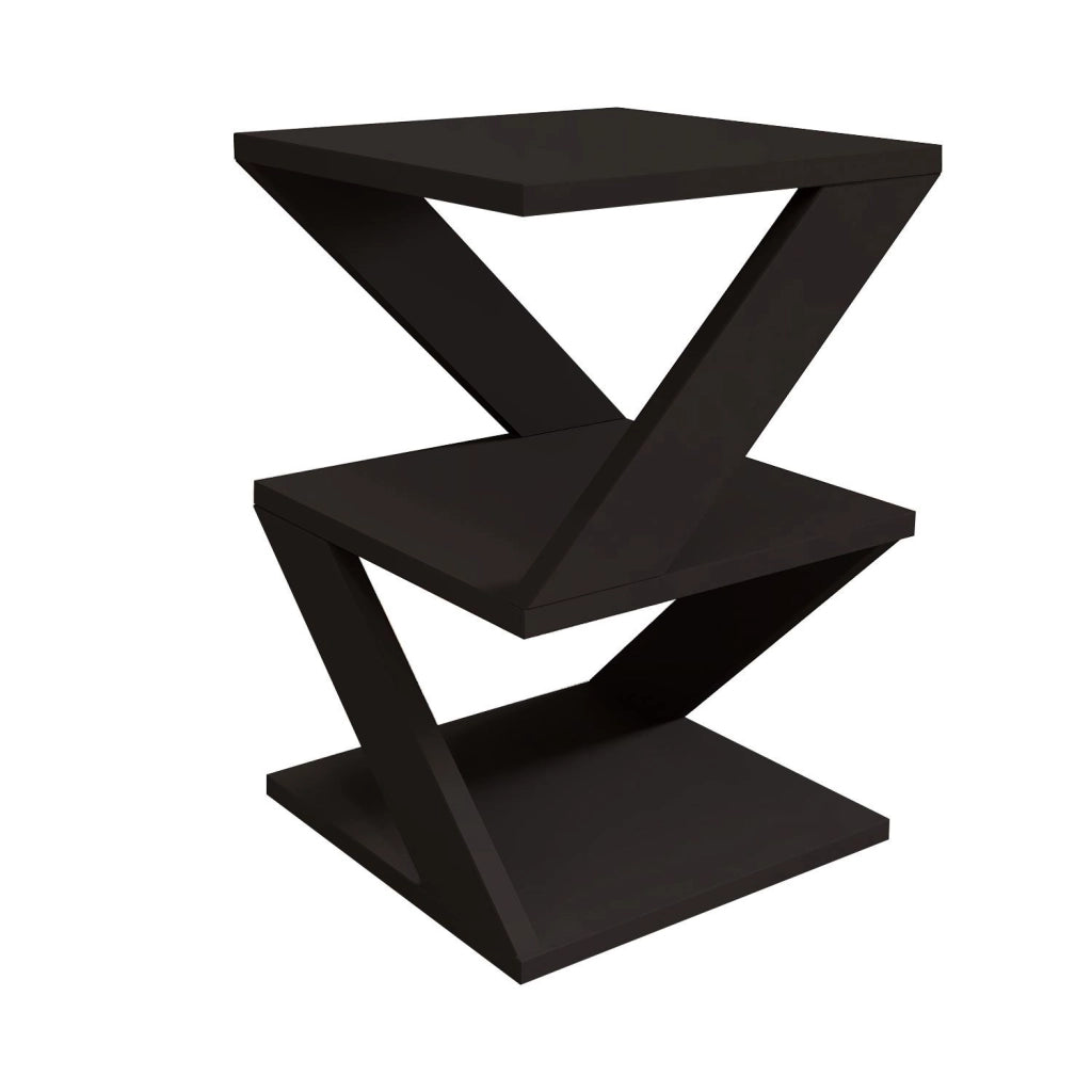 Tavolino laterale in legno "Albeni" - 29 x 29 x 54 cm - Nero