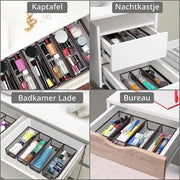 Organizzatore per Cavi in Bronzo [6 Pacchi] - Cassetta da Cucina - Lati Adattabili - Piedini Antiscivolo in Gomma - Cassetti Espandibili - Strumenti e Accessori da Cucina