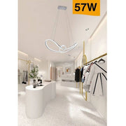 Trade Shop - Lampadario Led Moderno Intrecciato A Fiocco Bianco 57w Luce 4000k 6500k 3000k A59b - -bianco Freddo      -
