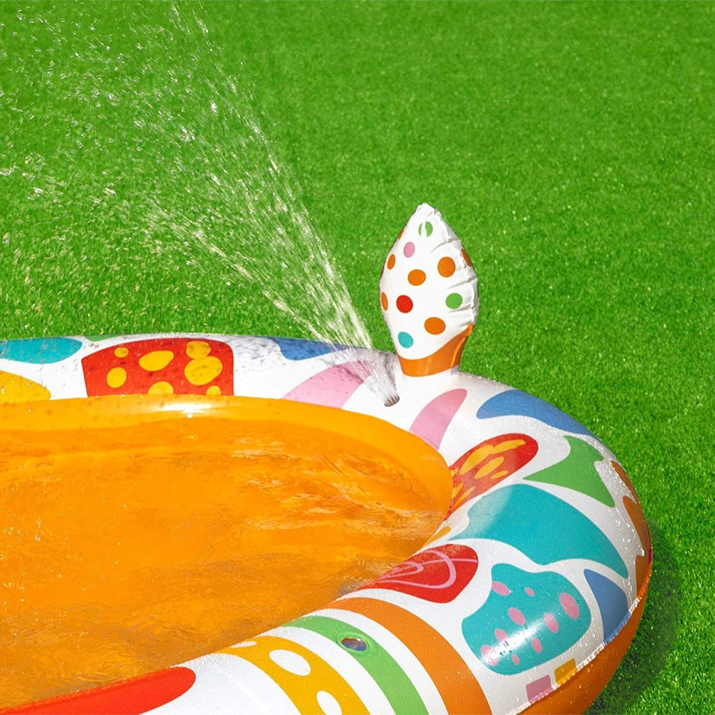 PISCINA GONFIABILE GIRAFFA GIOCO BIMBO CON SPRUZZATORE 266X157X127CM PER ESTERNO